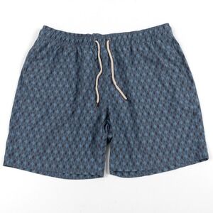 Faherty Swim Trunks Mens 2XL Blue Waves Bathing Suit Mesh‎ Lined Swimming Shorts